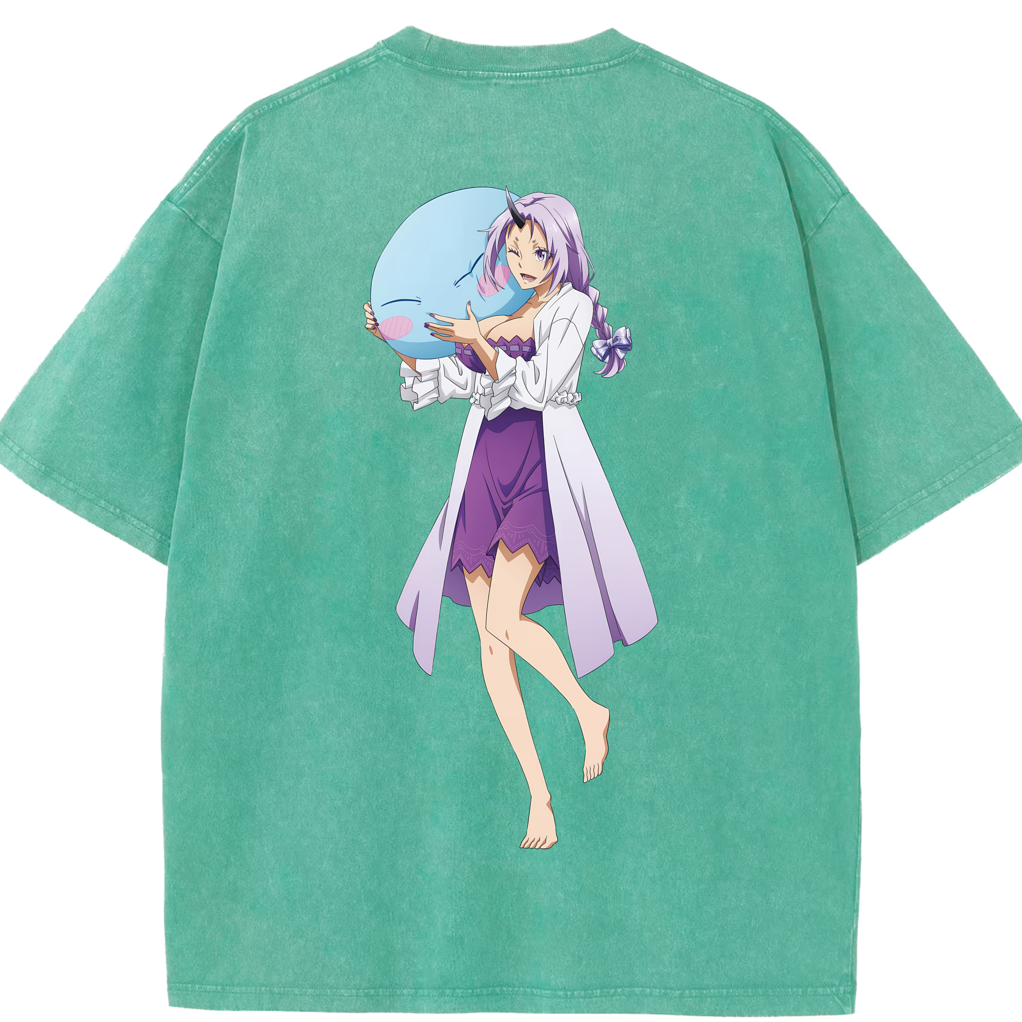 （画像用） 転スラ Regarding Reincarnated to Slime 綿100% ヴィンテージ風 半袖Tシャツ（背面プリント）